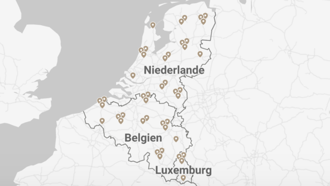 MHZ Benelux Karte Händlersuche