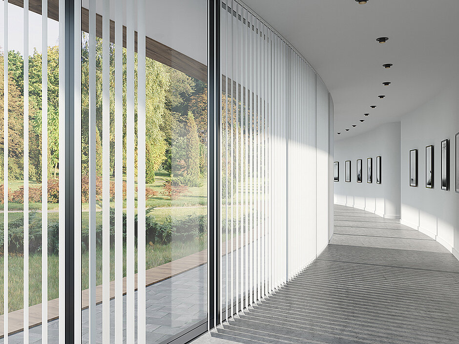 Lamellenvorhänge an den Fenster