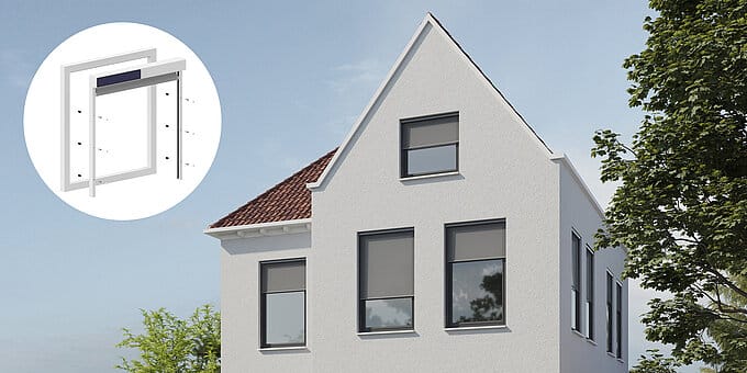Aussenrollos Solix als aussenliegender Sonnenschutz