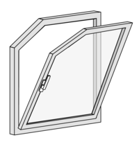 Fenster in Sonderform Fünfeck