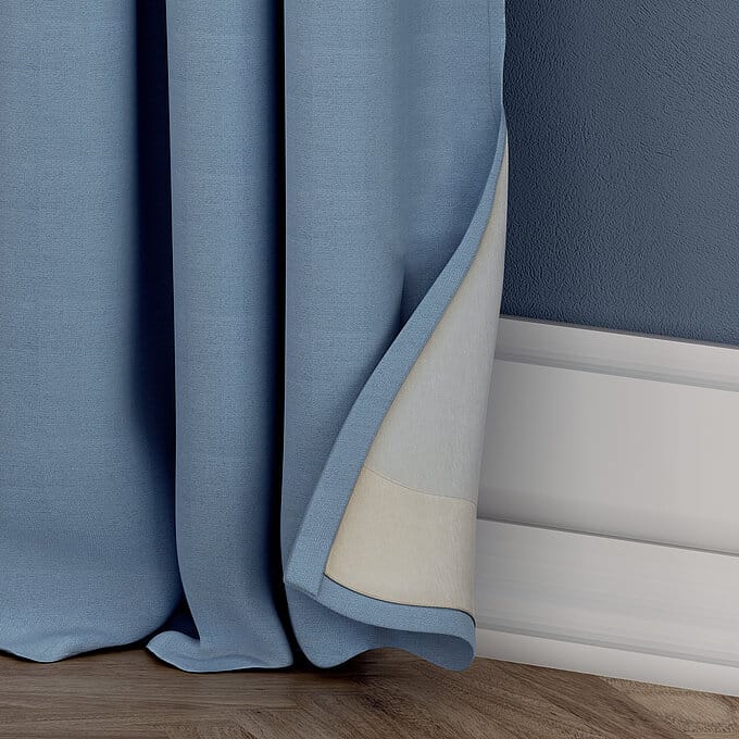 Textiles Milieu Nahaufnahme Vorhang blau